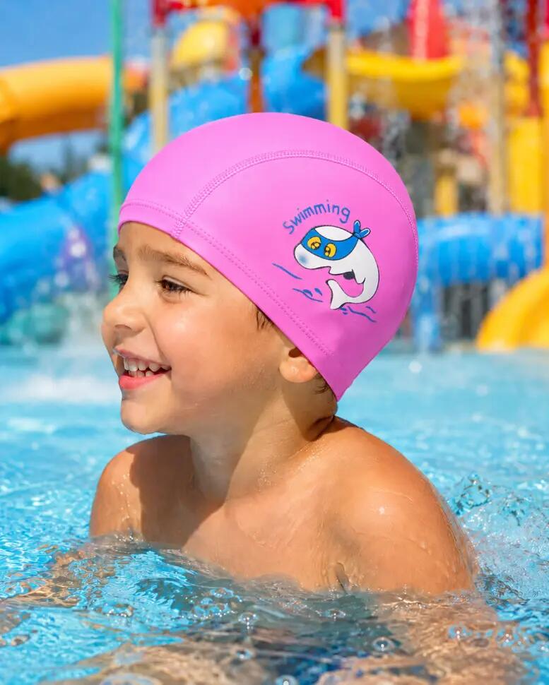 Aqua-Sport czepek PU junior dolphin swim cap fuchsia  AS95071 2/6