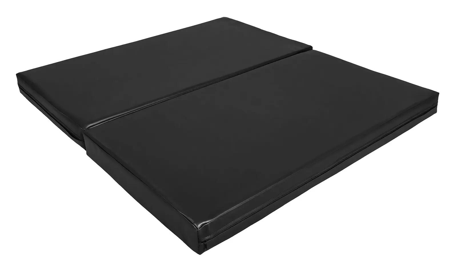 Materac dwuczęściowy z rzepami UNDERFIT 130 x 120 x 10 cm miękki czarny 3/6