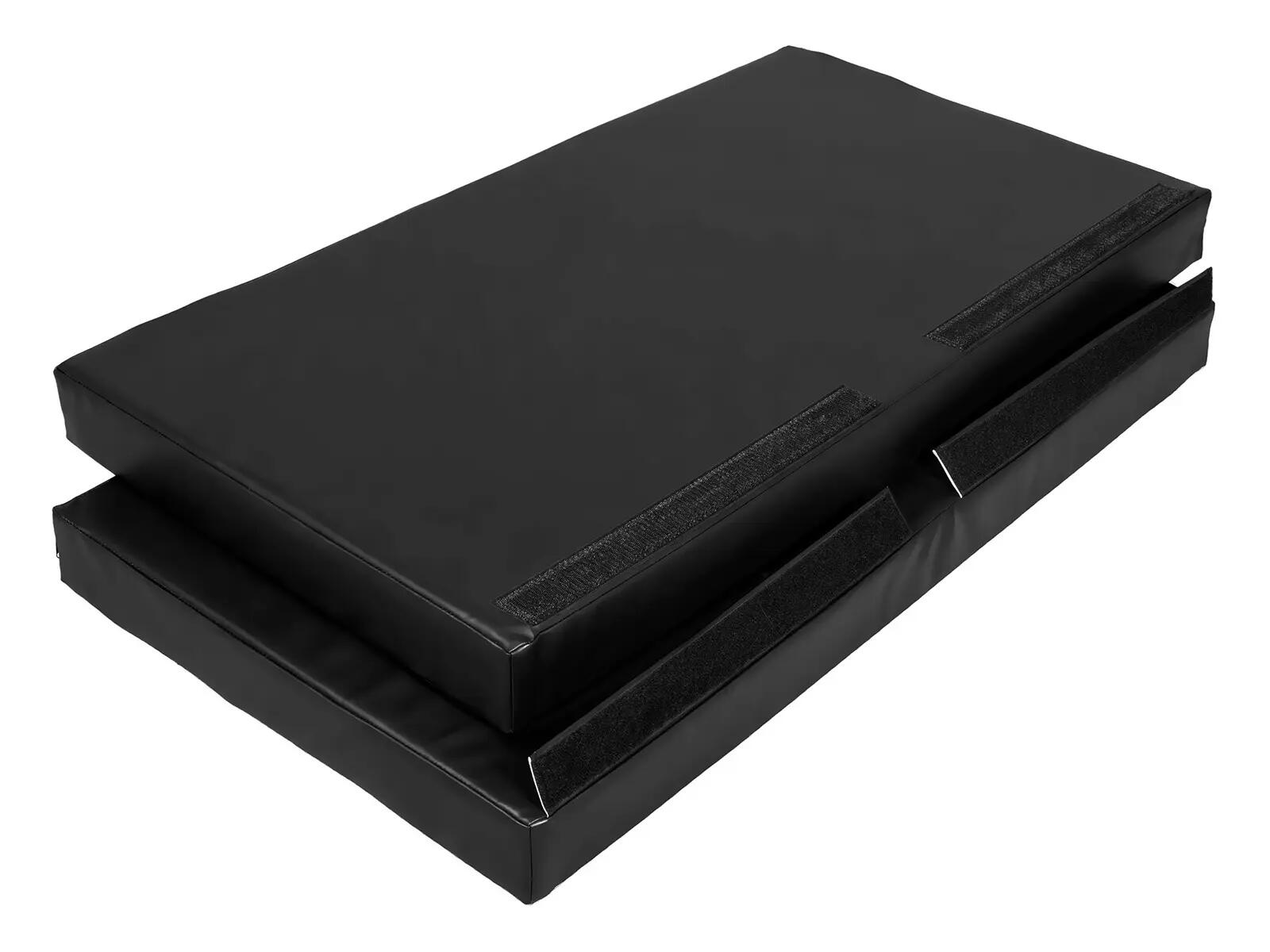 Materac dwuczęściowy z rzepami UNDERFIT 130 x 120 x 10 cm miękki czarny 5/6