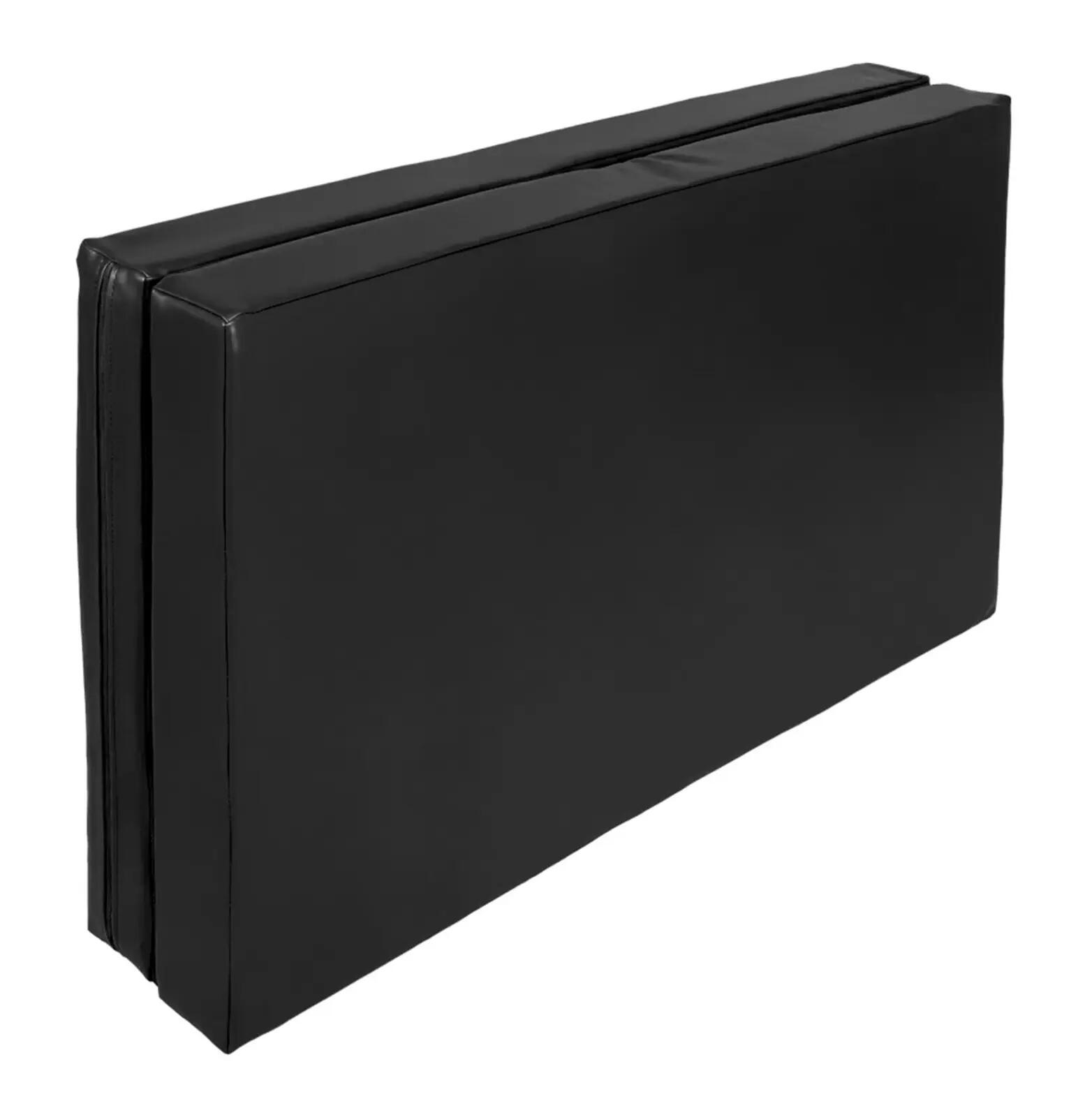 Materac dwuczęściowy z rzepami UNDERFIT 130 x 120 x 10 cm miękki czarny 4/6