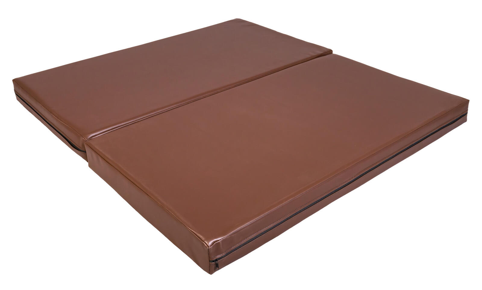 Materac dwuczęściowy z rzepami UNDERFIT 130 x 120 x 10 cm miękki brązowy 3/7