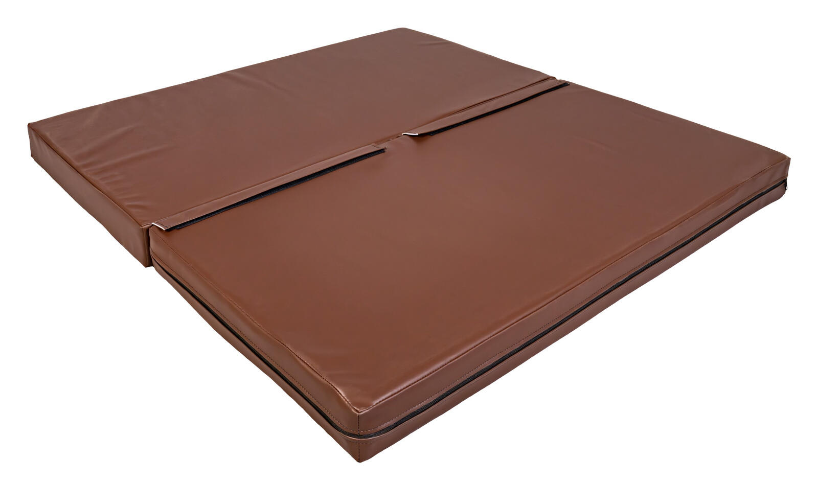 Materac dwuczęściowy z rzepami UNDERFIT 130 x 120 x 10 cm miękki brązowy 2/7