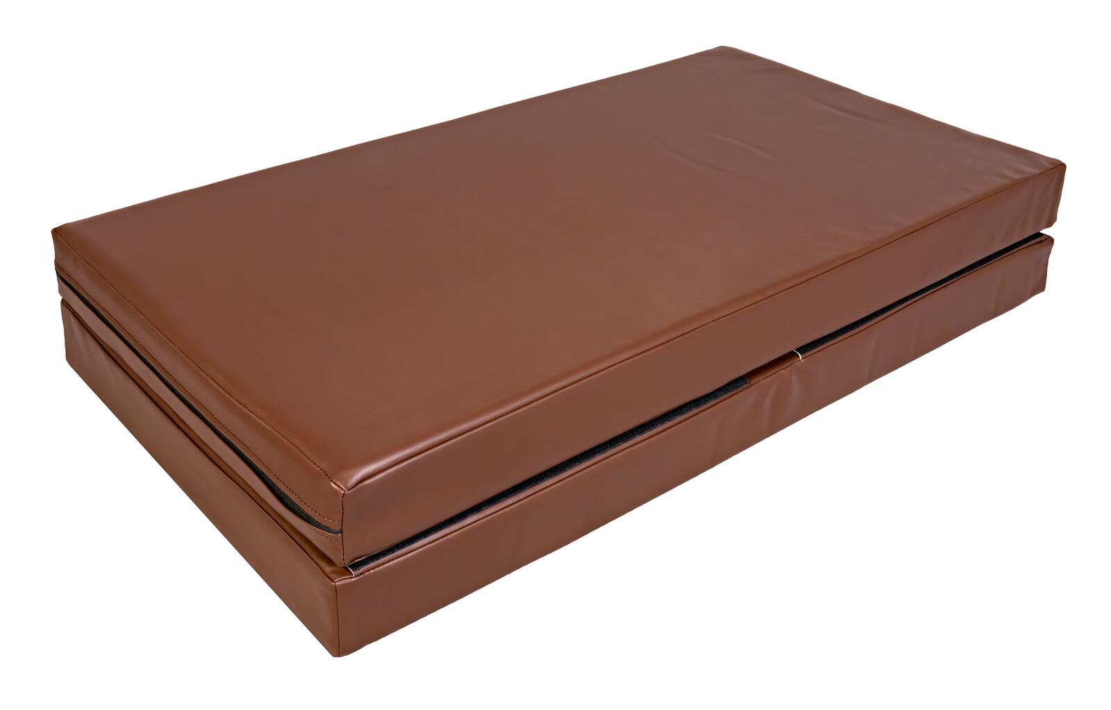Materac dwuczęściowy z rzepami UNDERFIT 130 x 120 x 10 cm miękki brązowy 6/7