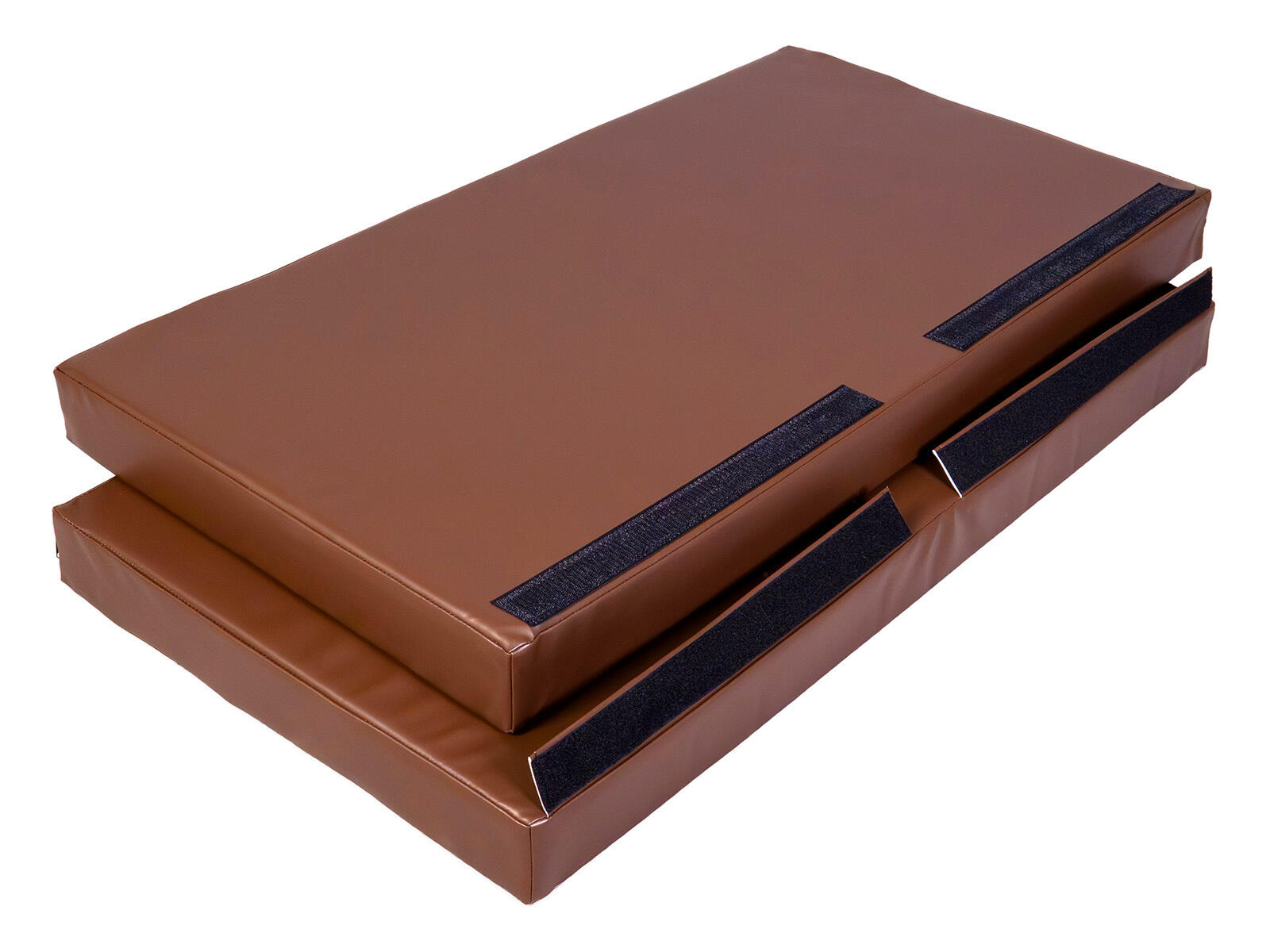 Materac dwuczęściowy z rzepami UNDERFIT 130 x 120 x 10 cm miękki brązowy 5/7