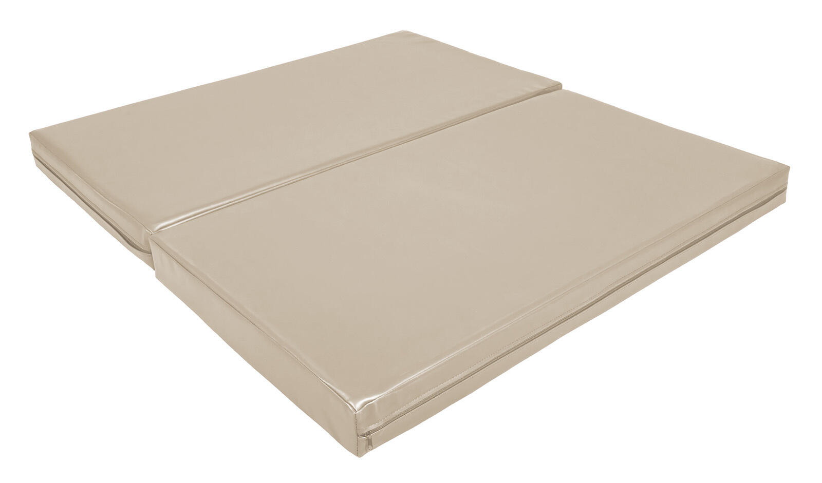 Materac dwuczęściowy z rzepami UNDERFIT 130 x 120 x 10 cm miękki beżowy 3/7