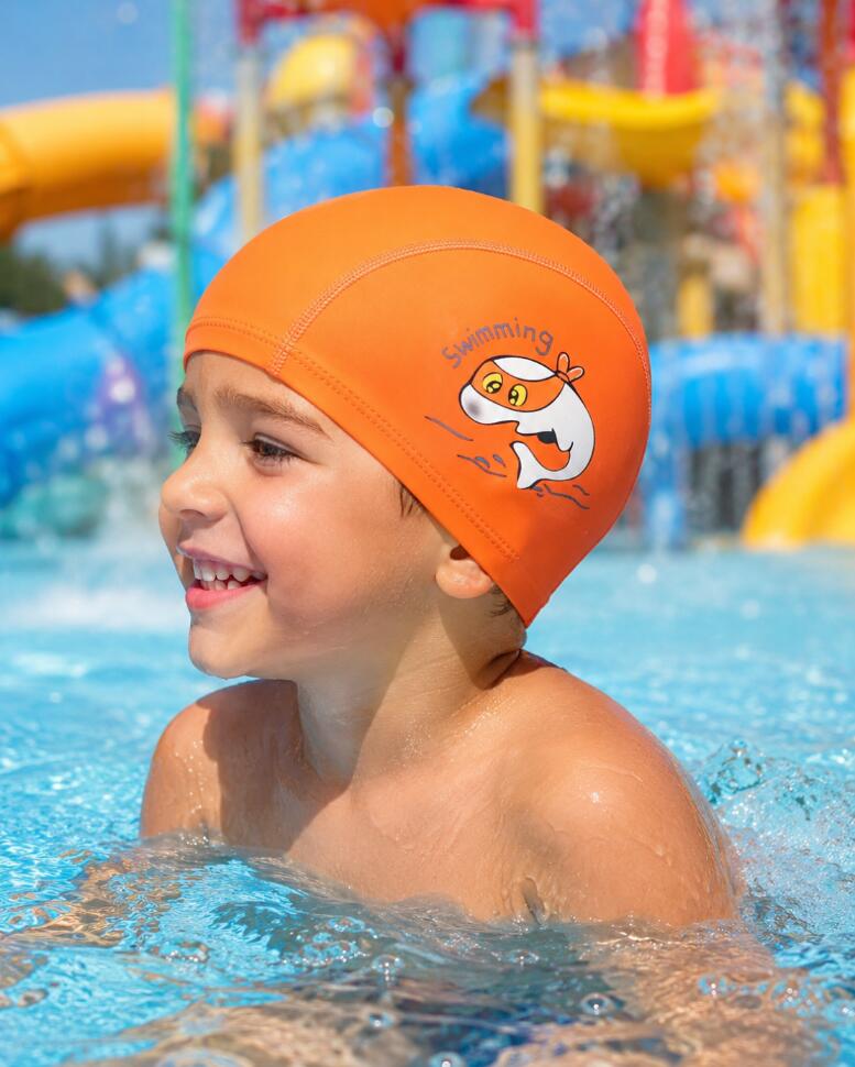 Czepek pływacki dziecięcy materiałowy na basen Aqua-Sport PU Delfin 2/6
