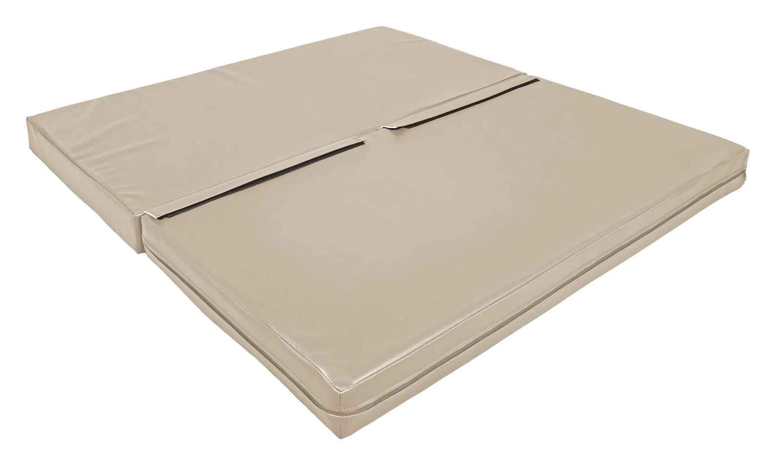 Materac dwuczęściowy z rzepami UNDERFIT 130 x 120 x 10 cm miękki beżowy 2/7