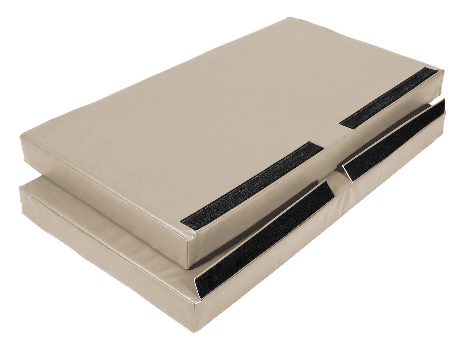 Materac dwuczęściowy z rzepami UNDERFIT 130 x 120 x 10 cm miękki beżowy 5/7