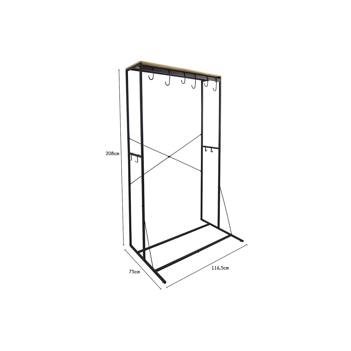 Porte-vélos Koro en métal noir 116,5 x 75 x 208 cm 3/7