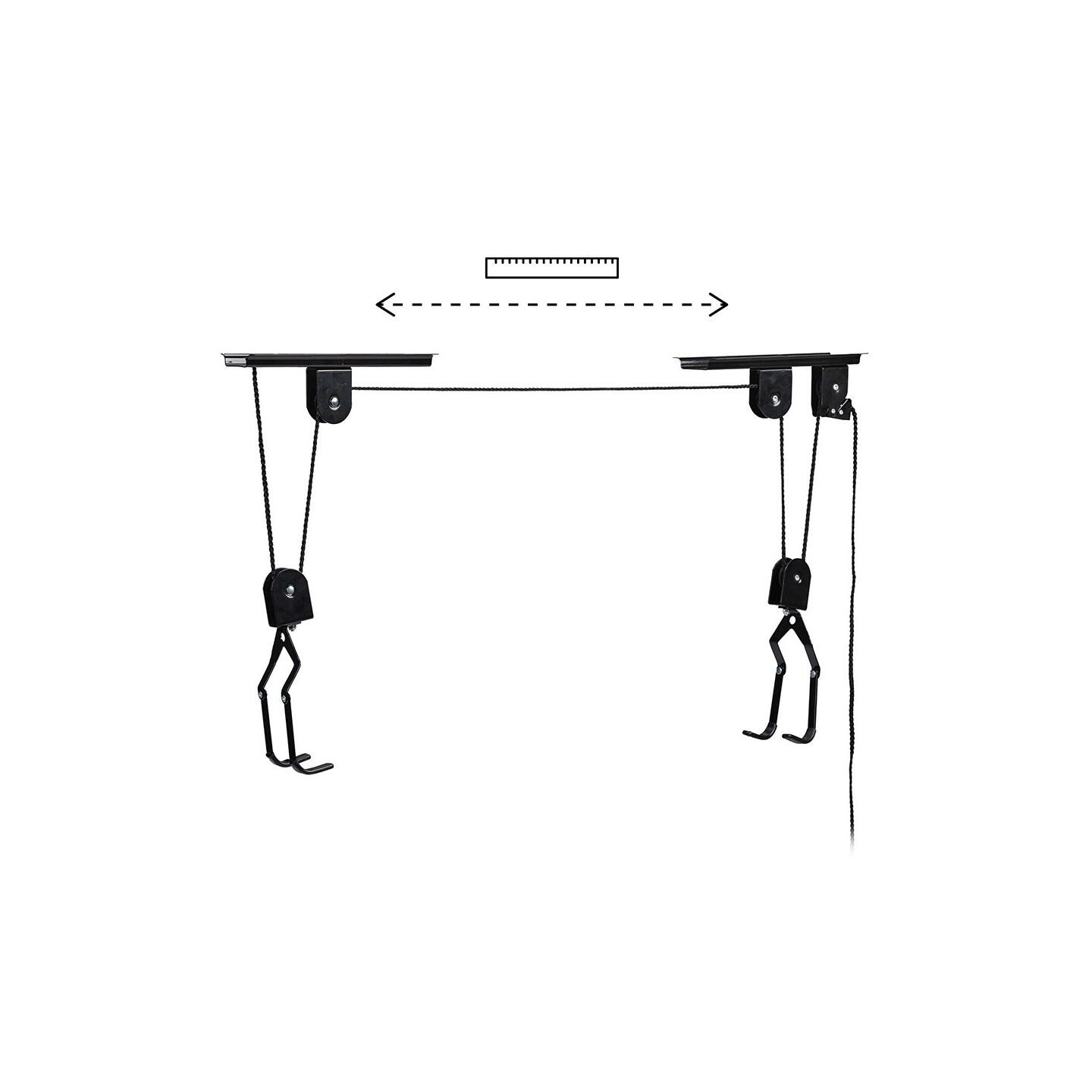 Support vélo plafond en métal avec corde 70 x 7 x 30 cm 3/6
