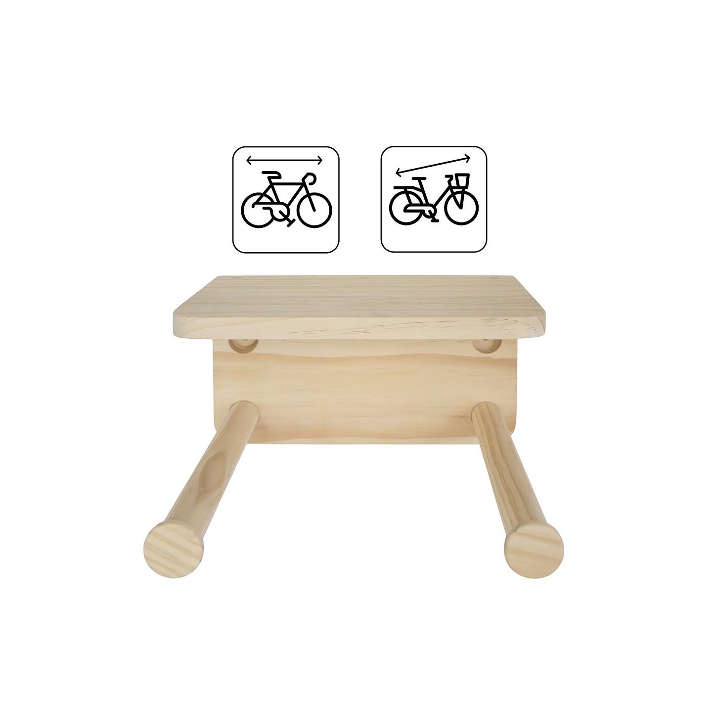 Support vélo mural Woody en bois naturel 30 x 30 x 17 cm 5/7