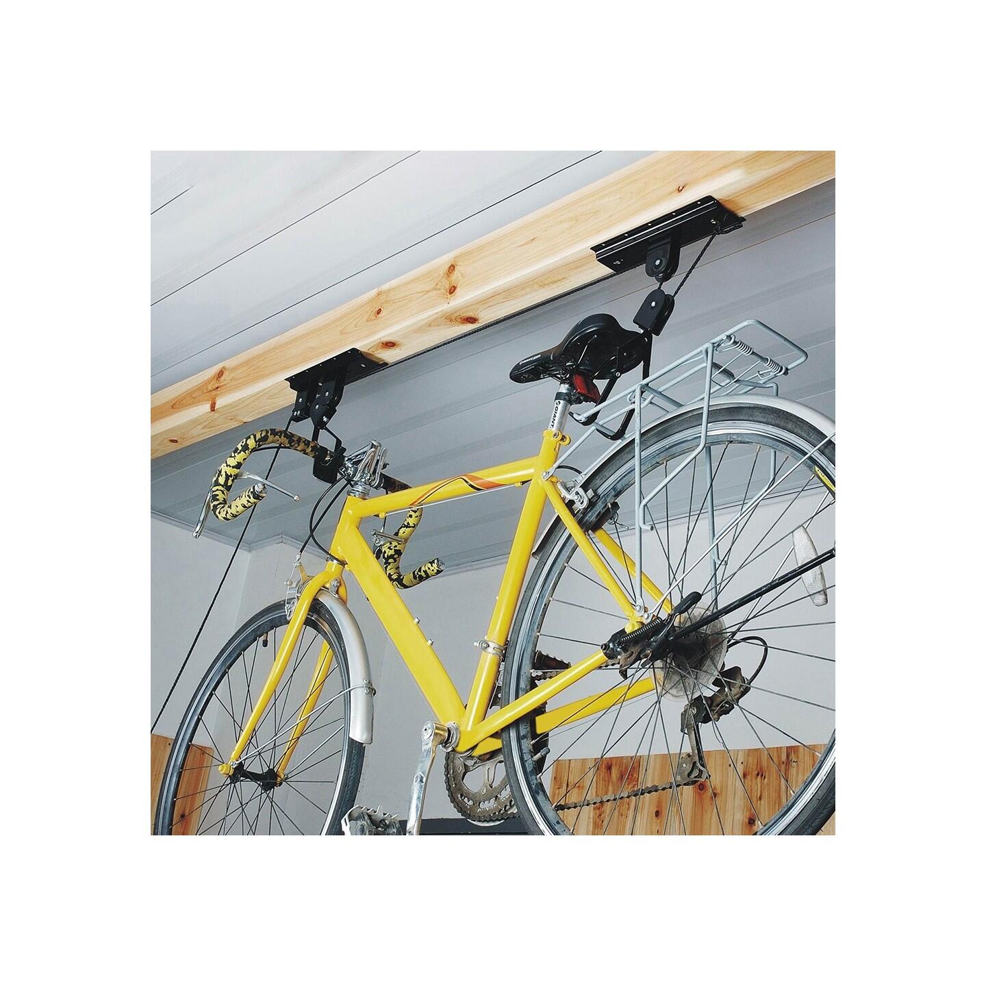 Support vélo plafond en métal avec corde 70 x 7 x 30 cm 5/6