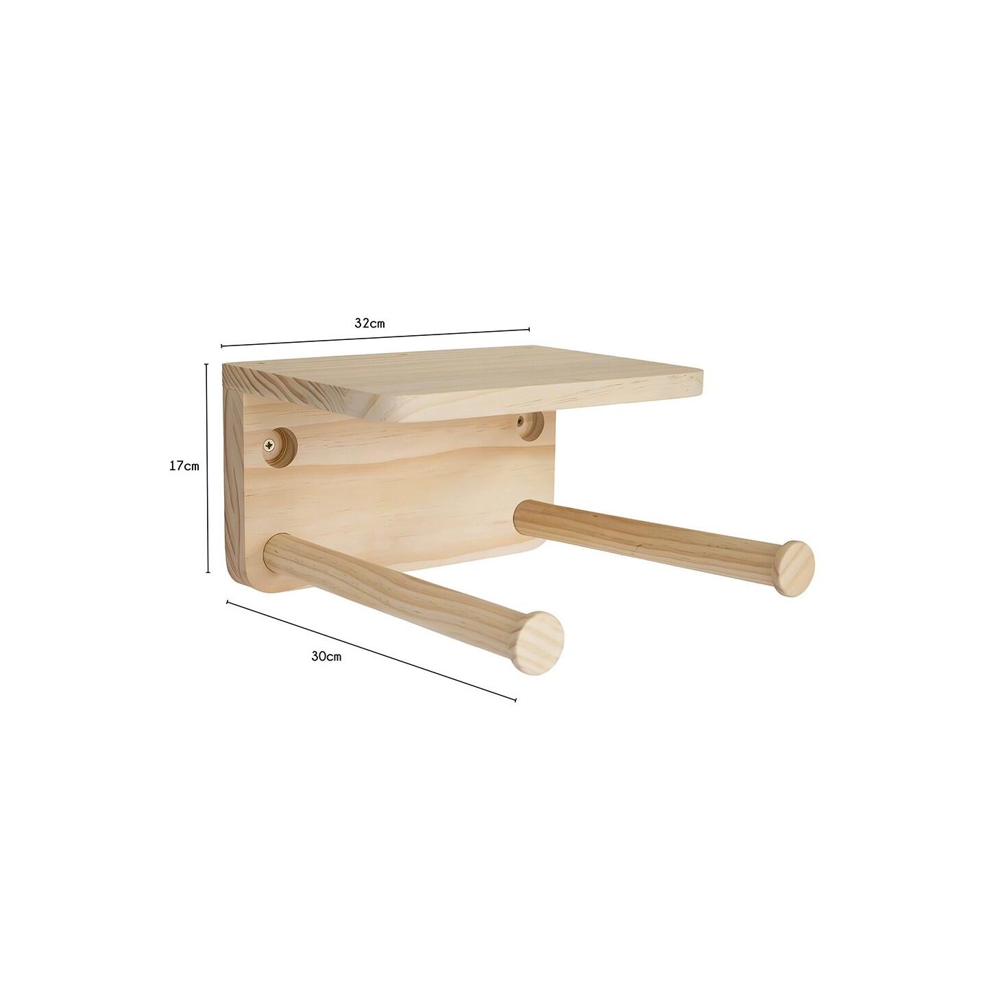 Support vélo mural Woody en bois naturel 30 x 30 x 17 cm 4/7