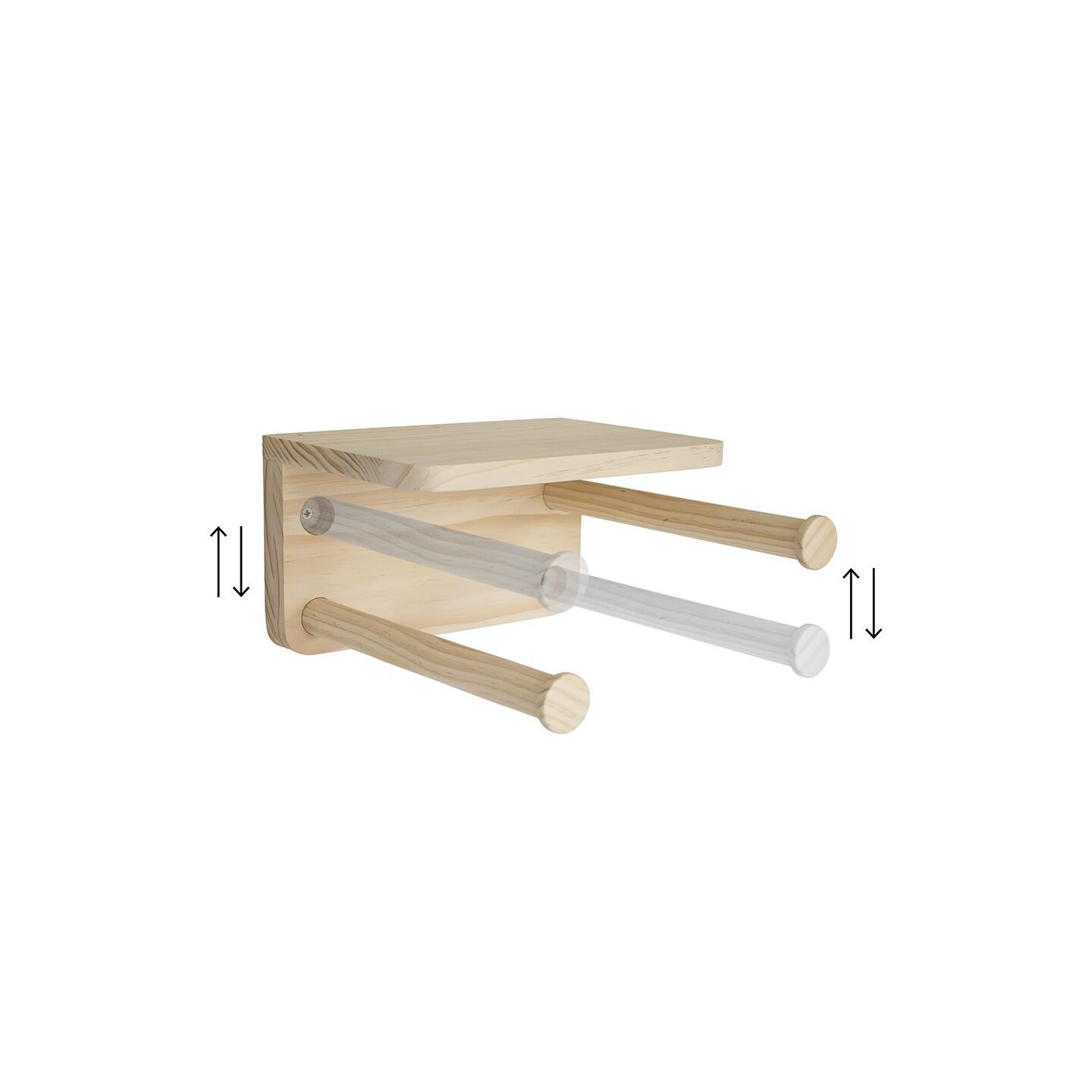 Support vélo mural Woody en bois naturel 30 x 30 x 17 cm 6/7