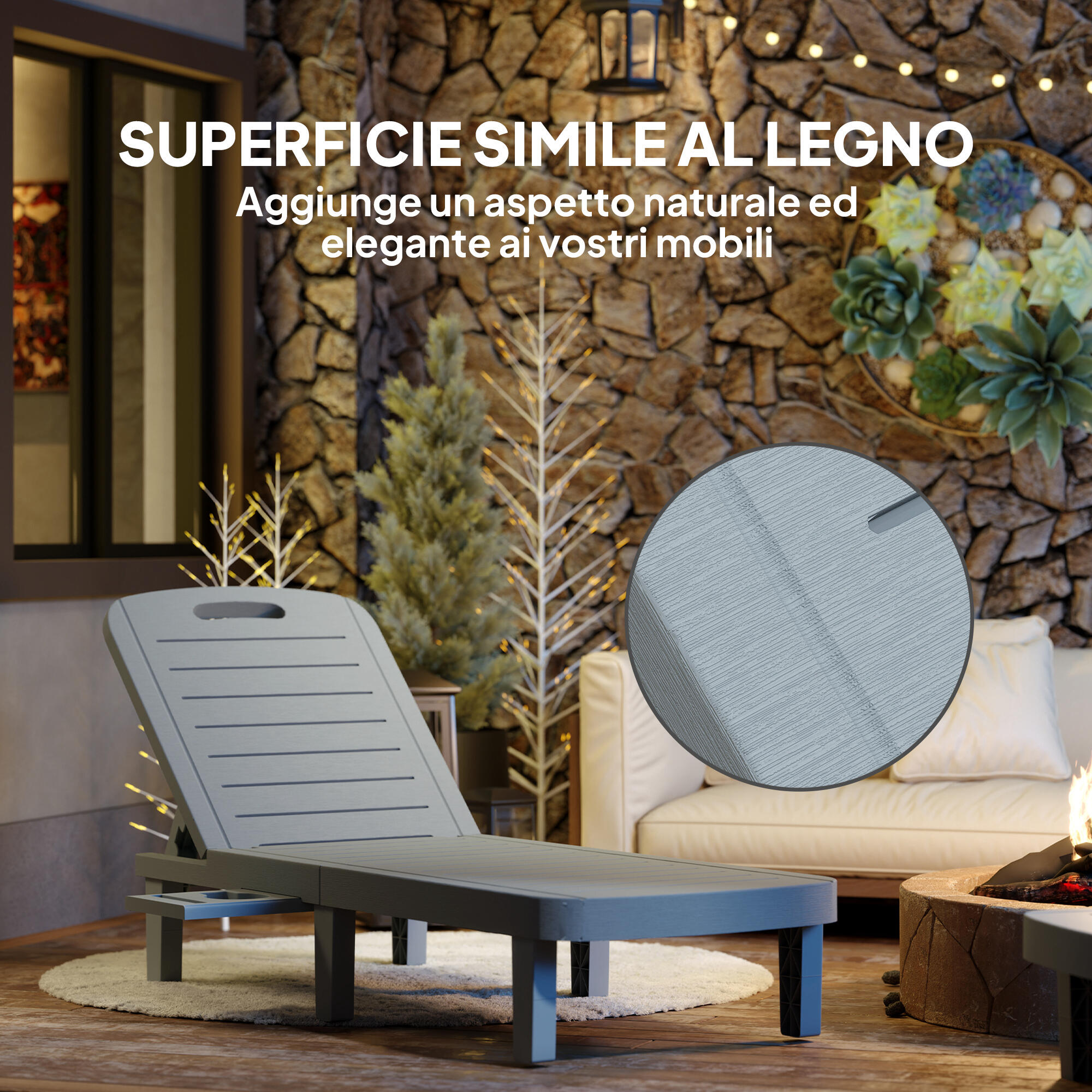 Outsunny Set 2 Lettini Prendisole con Schienale Regolabile Grigio Scuro 7/7