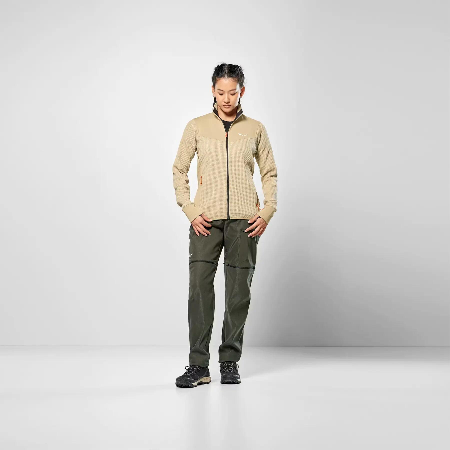 Chaqueta de senderismo con cremallera completa para mujer Salewa Puez Waffle Hyb 3/5