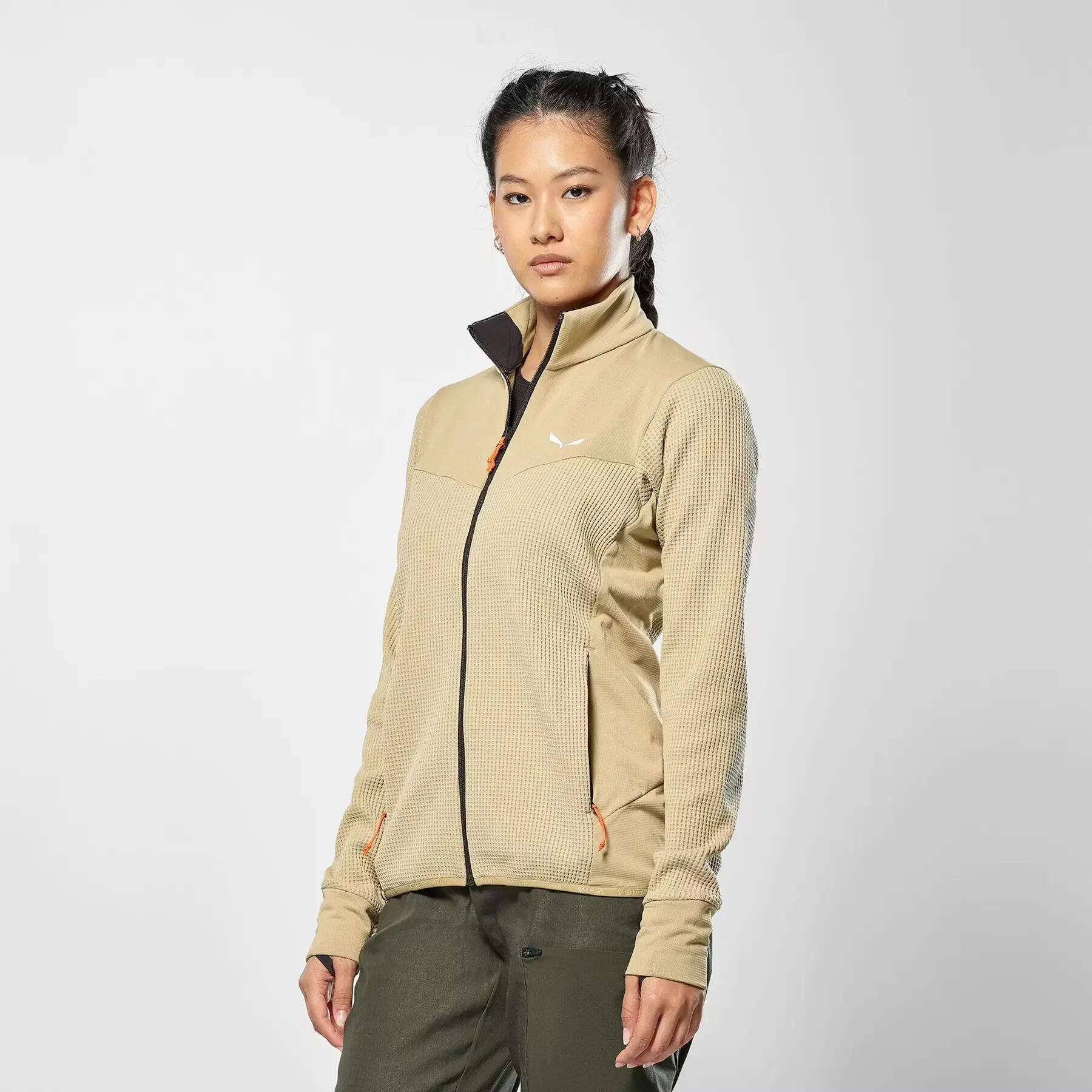 Chaqueta de senderismo con cremallera completa para mujer Salewa Puez Waffle Hyb 2/5