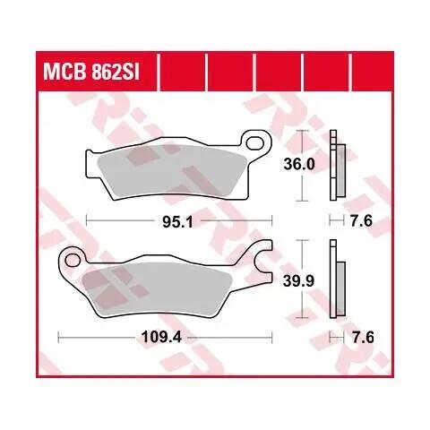 TRW Lucas MCB 862 Sintered Metallic Brake Pads.