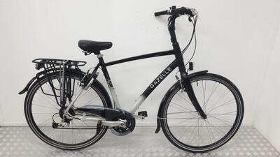 Gazelle chamonix herenfiets 57 cm, 28" 27v, zwart - gebruikt