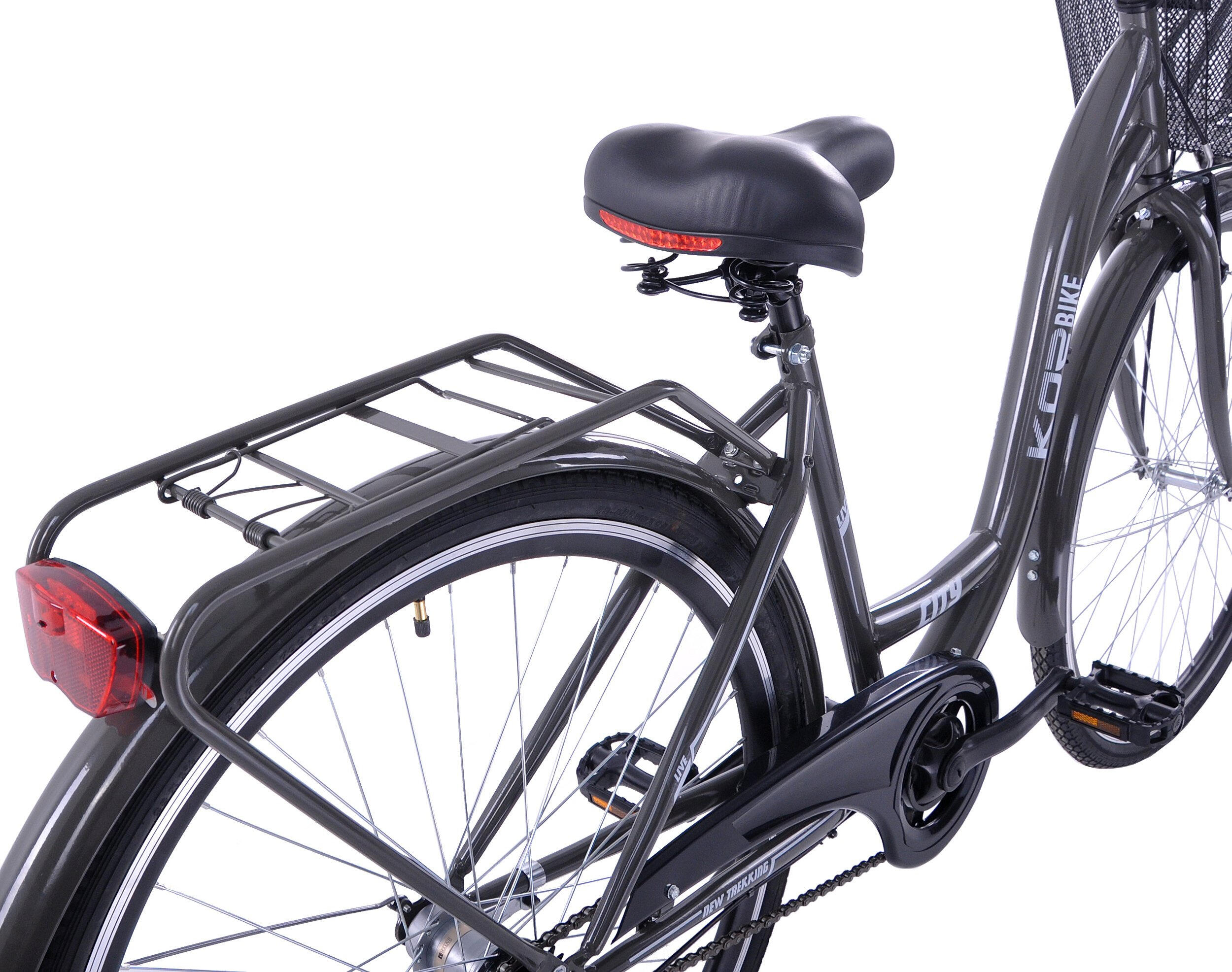 Rower miejski damski 28 KOZBIKE V-Brake grafitowy kosz i akcesoria 2/3