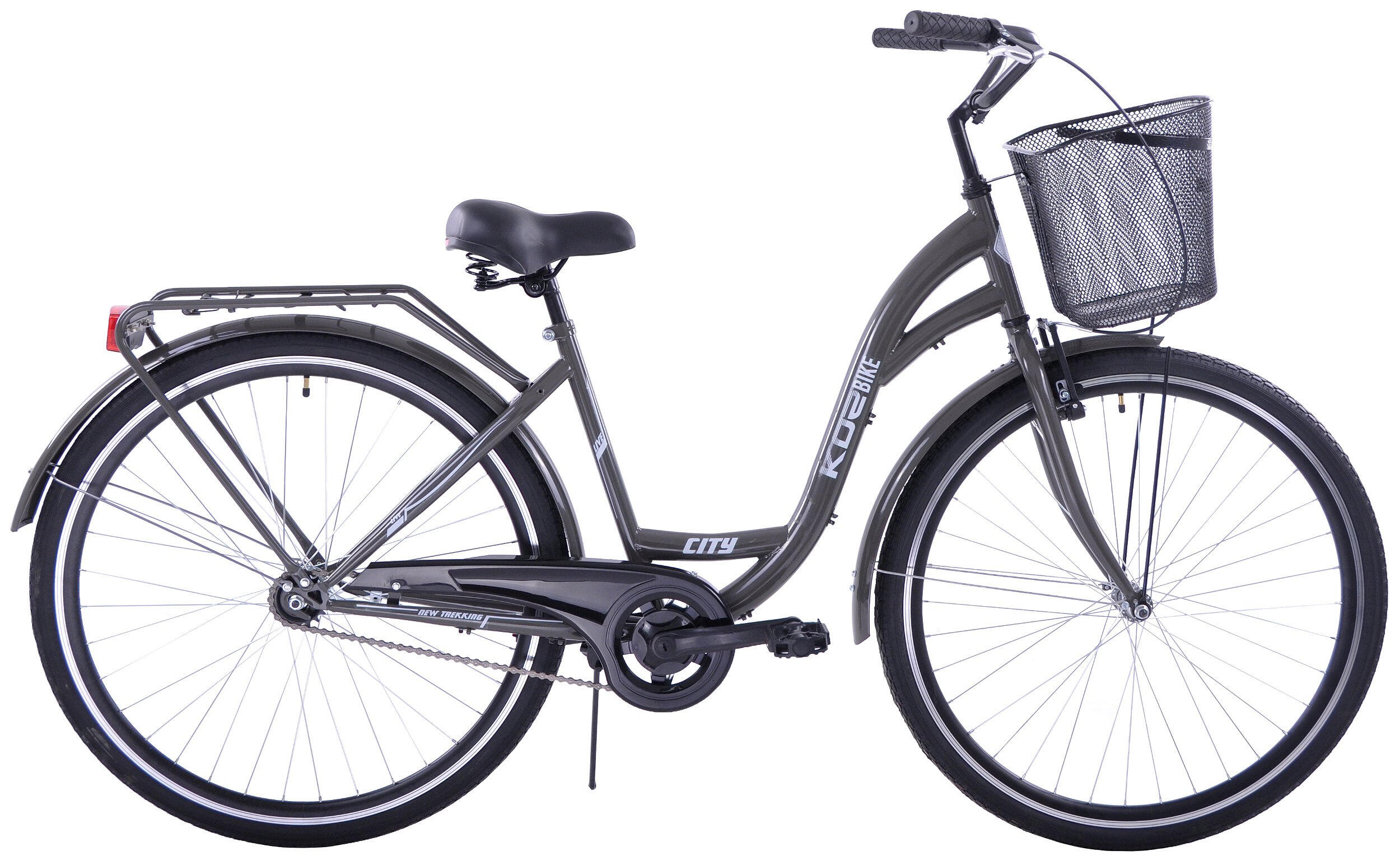 Rower miejski damski 28 KOZBIKE V-Brake grafitowy kosz i akcesoria