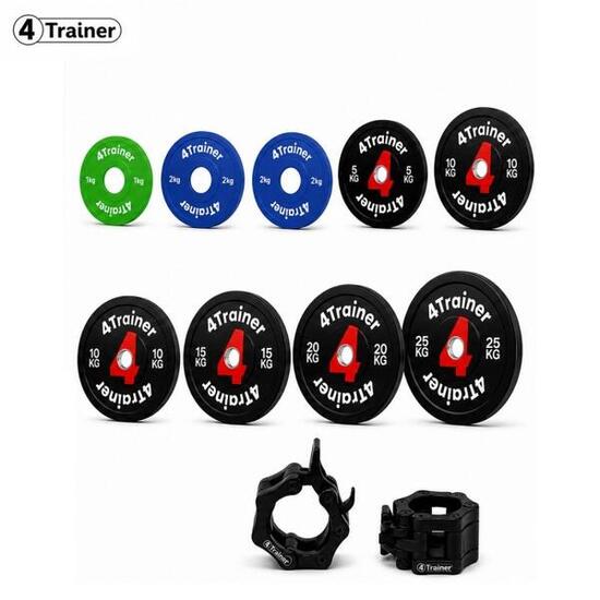 PACK BUMPER PLATES 160KG - Disques Olympiques 50mm - (1, 2x2, 5, 10, 15, 20, 25k