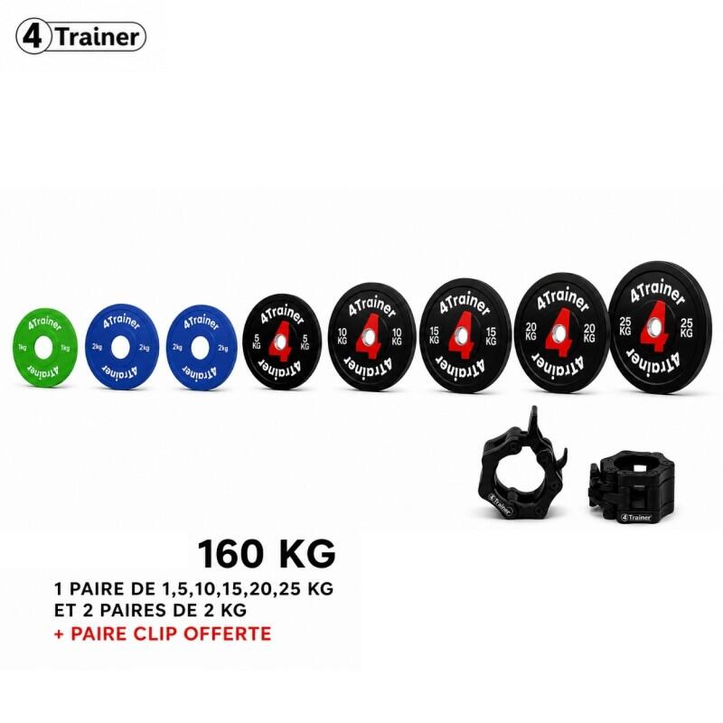 PACK BUMPER PLATES 160KG - Disques Olympiques 50mm - (1, 2x2, 5, 10, 15, 20, 25k 3/7