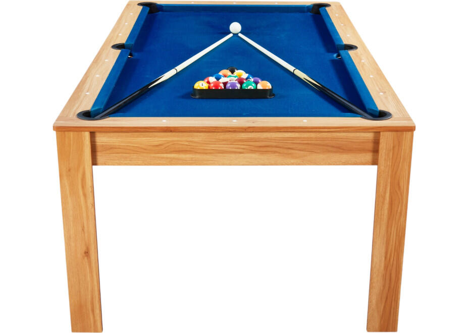 Table de billard convertible 7FT Prego bois clair tapis bleu royal 7/7