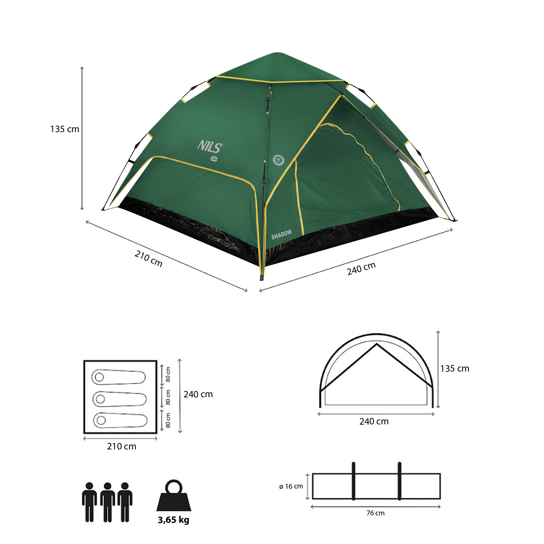 NC4801 ZIELONY NAMIOT SHADOW 2 NILS CAMP 4/7