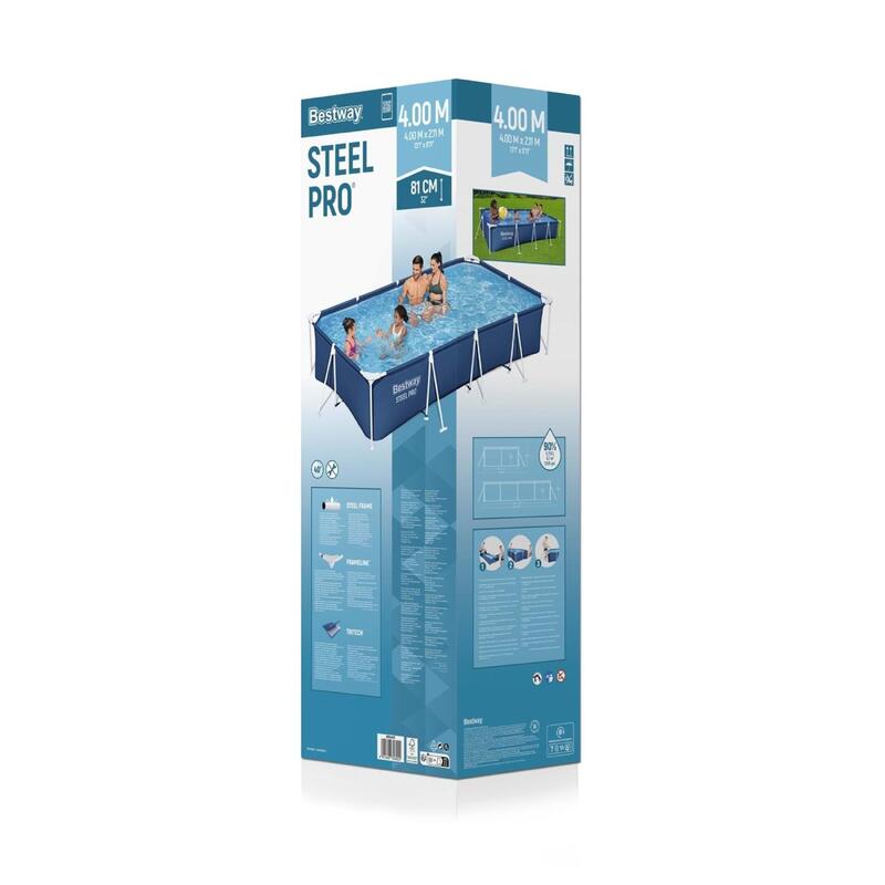 Bestway Steel Pro Prefabrik Gölgelikli Havuz 4,00 m x 2,11 m x 81 cm 56405 BW591