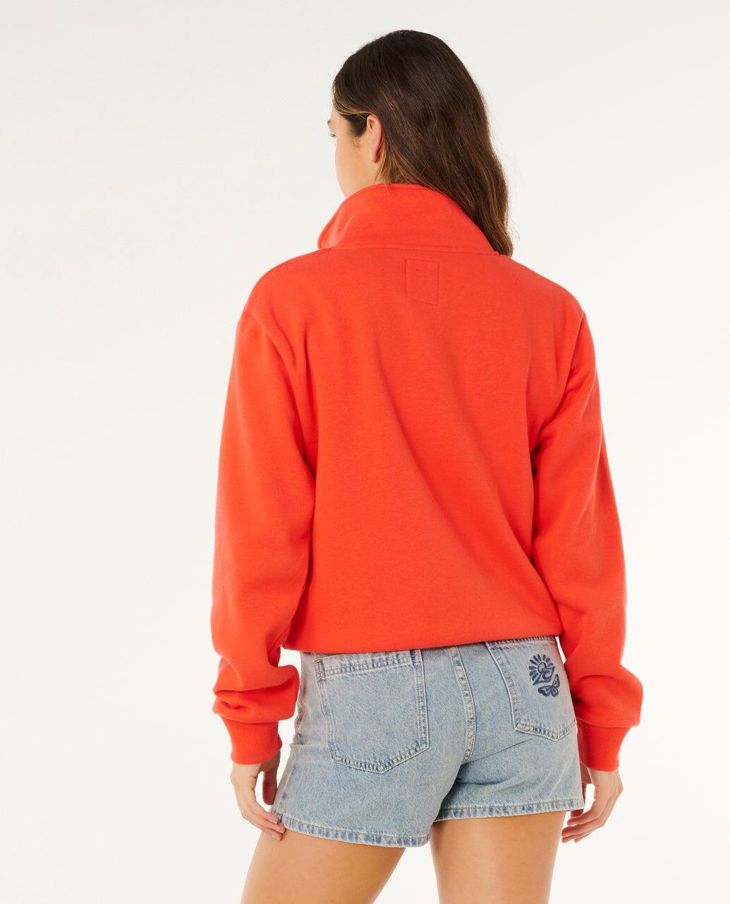 Sweatshirt Mulher Rc Heart Half Zip - Red 3/7