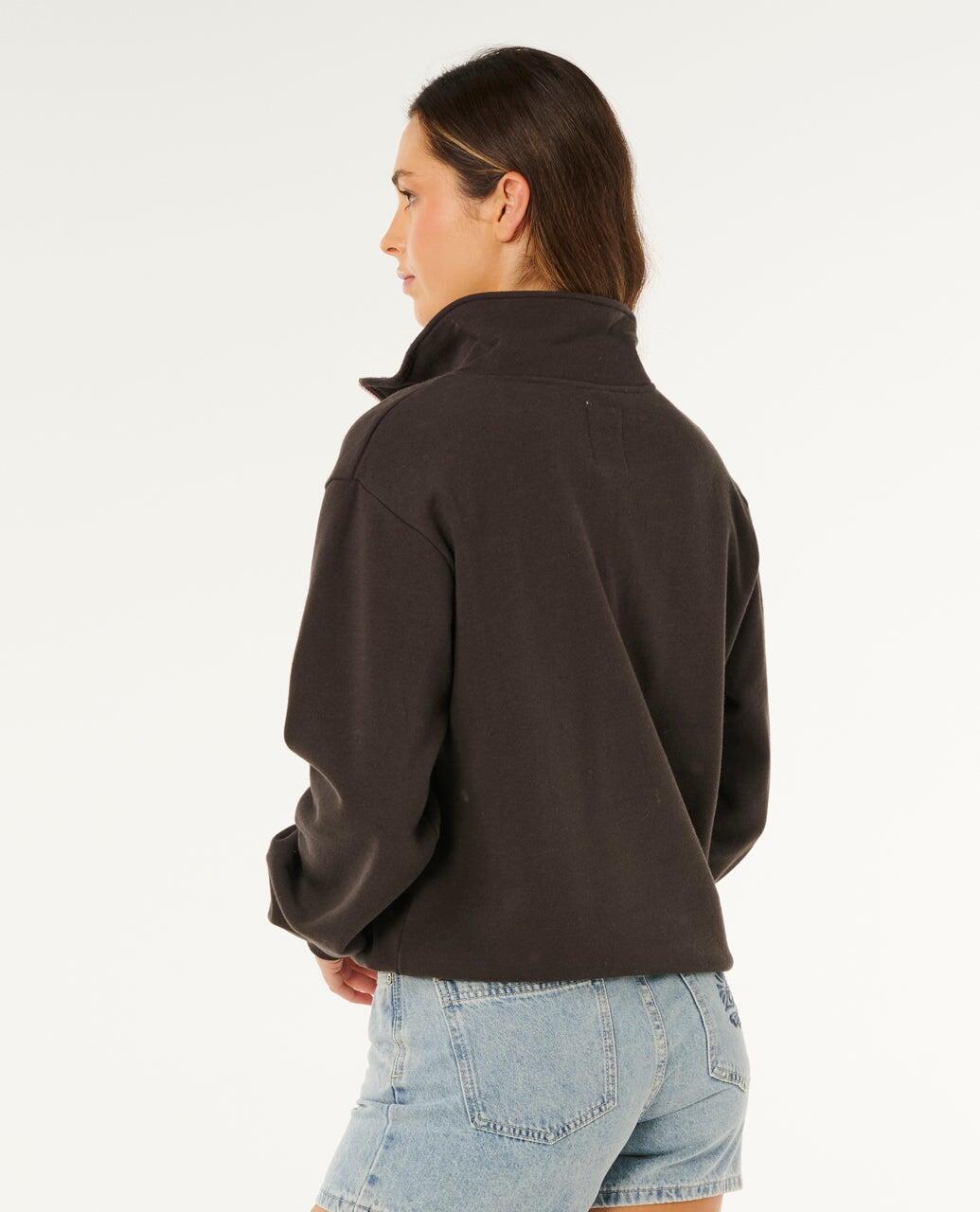 Sweatshirt Mulher Rc Heart Half Zip - Washed Black 3/7