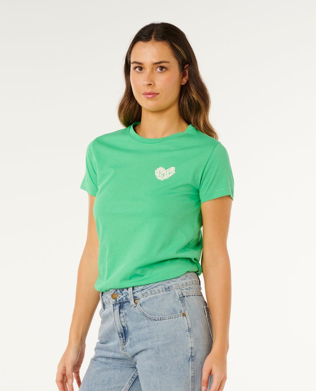 T-shirt Donna Rc Heart Logos - Green 2/7