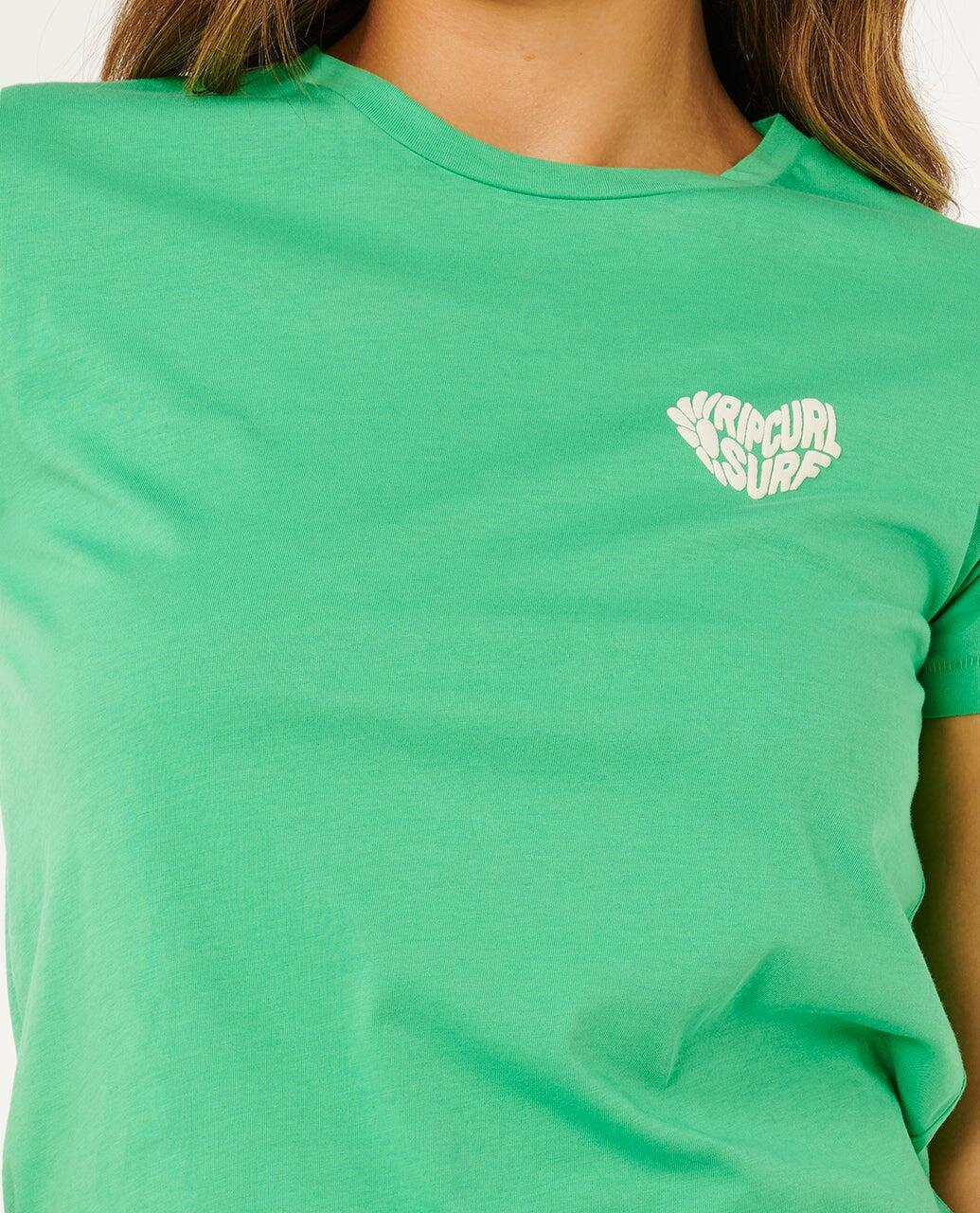 T-shirt Donna Rc Heart Logos - Green 5/7