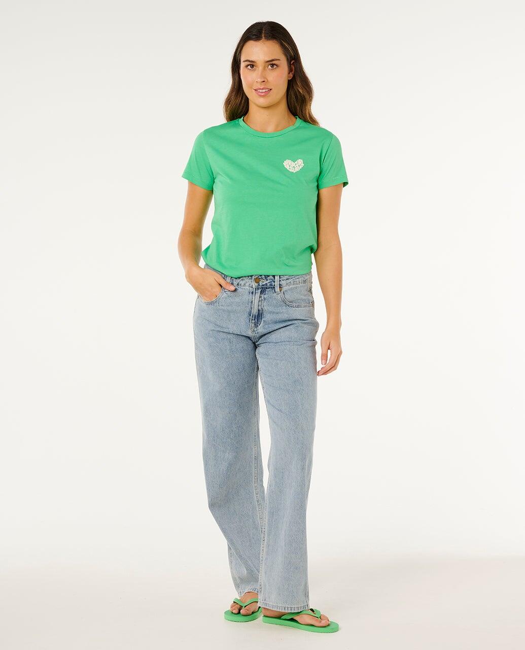 T-shirt Donna Rc Heart Logos - Green 4/7