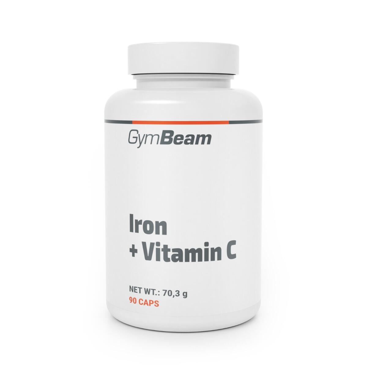 GYMBEAM Železo + vitamín C 90 kapslí