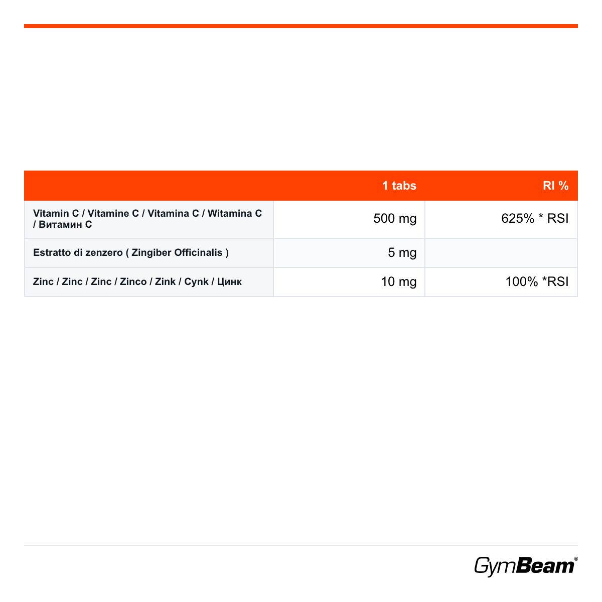 Witamina C do żucia + Cynk + Ekstrakt z Imbiru GymBeam 2/2