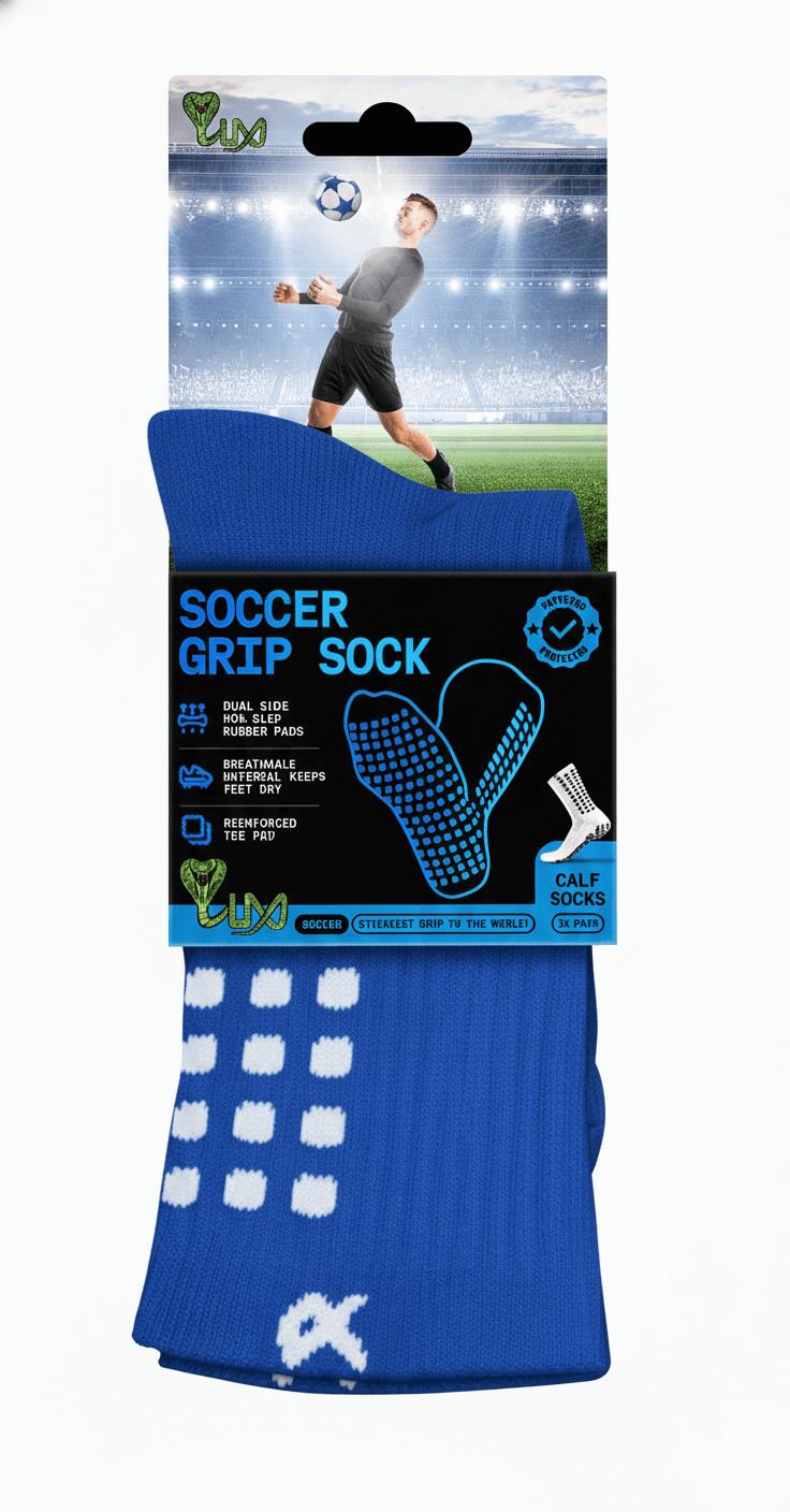 Voetbalsokken met Grip – Kuitlengte – Blauw 2/7