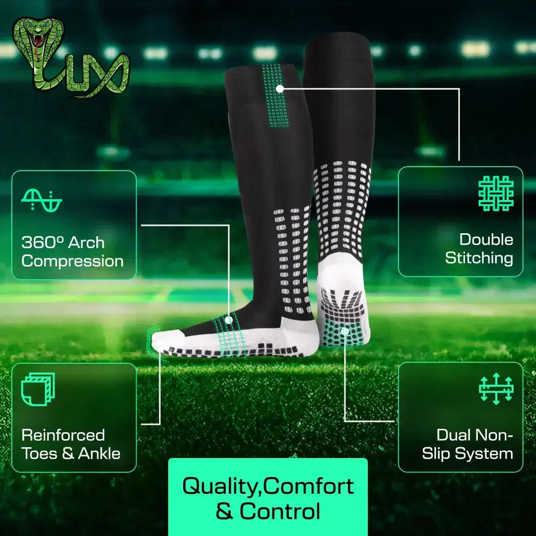 Grip-Socken Football Kniestrümpfe - Schwarz - LUX - Schwarz 5/7
