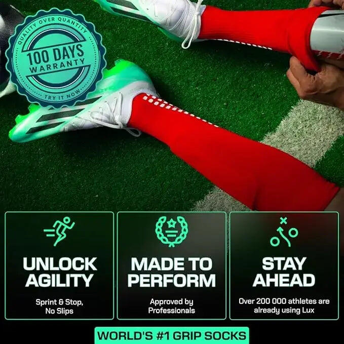 Voetbalsokken met Grip – Kniehoogte – Rood 5/7