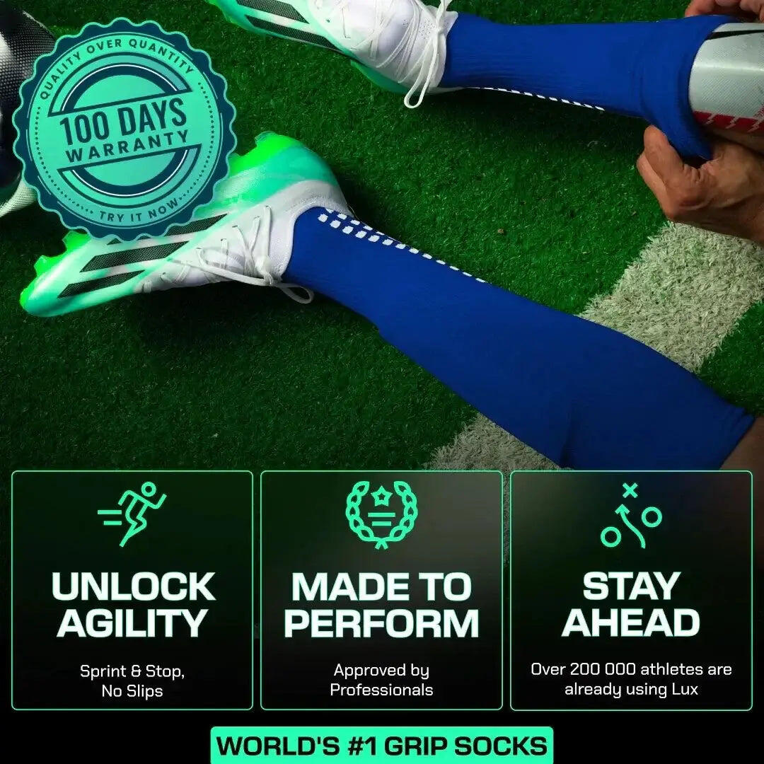 Voetbalsokken met Grip – Kniehoogte – Blauw 5/7