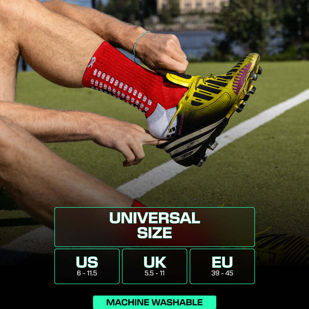 Voetbalsokken met Grip – Kuitlengte – Rood 5/7