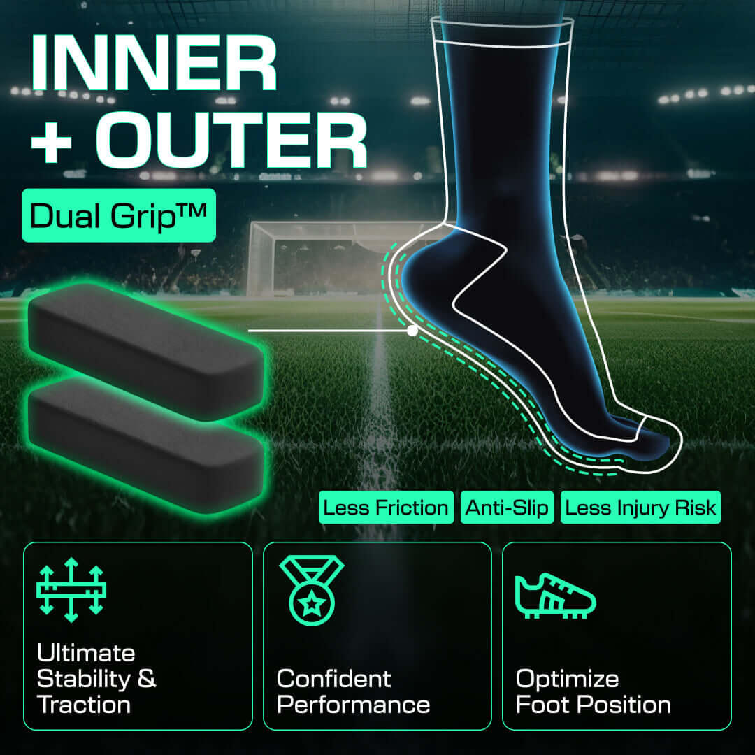 Chaussettes de football grip – mi-mollet – Bleu marine 4/7