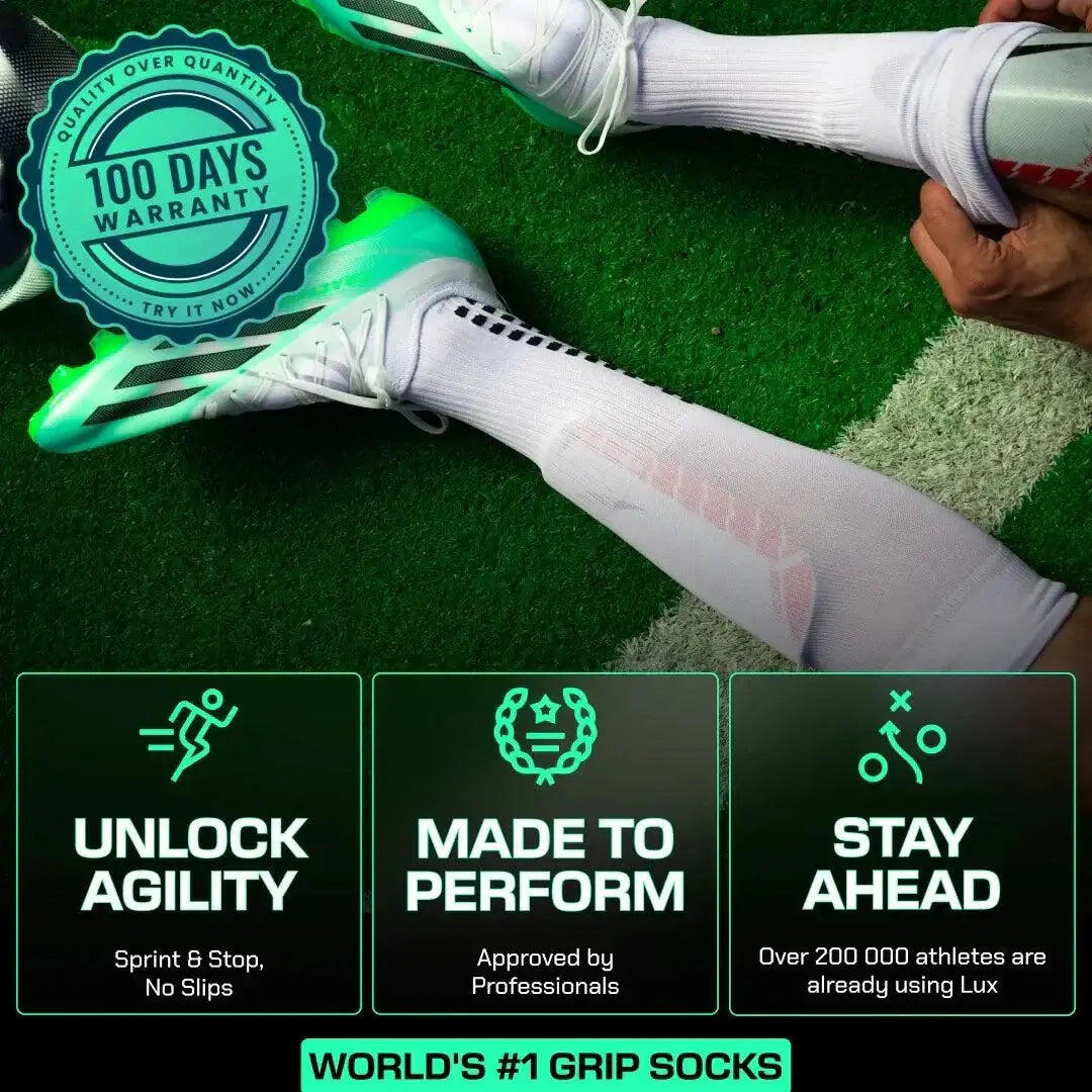 Voetbalsokken met Grip – Kniehoogte – Wit 5/7