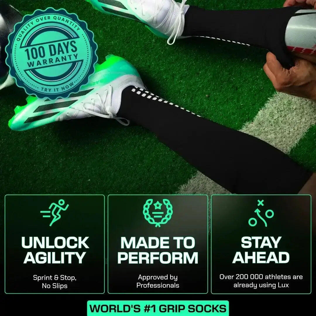 Grip-Socken Football Kniestrümpfe - Schwarz - LUX - Schwarz 4/7