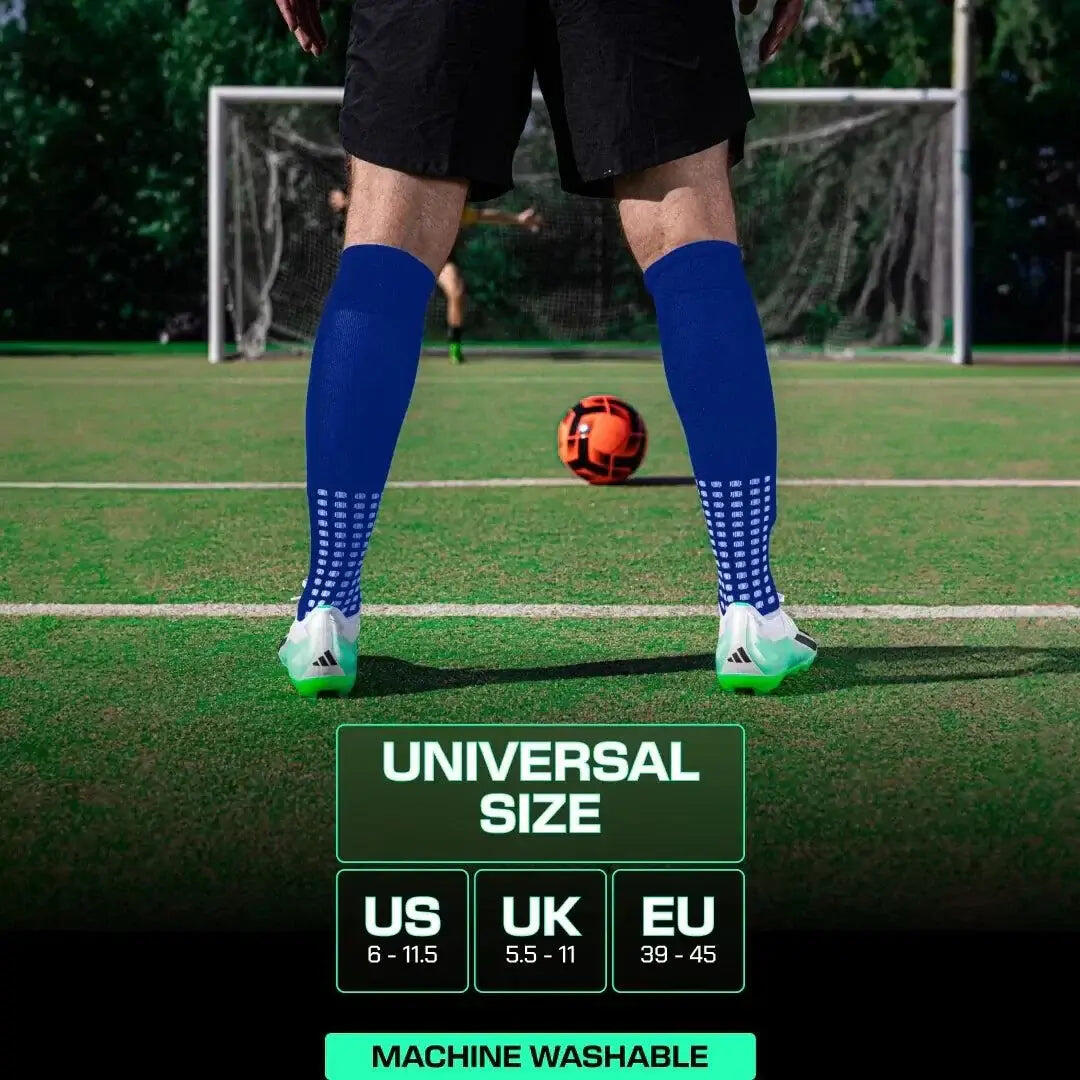 Voetbalsokken met Grip – Kniehoogte – Blauw 6/7