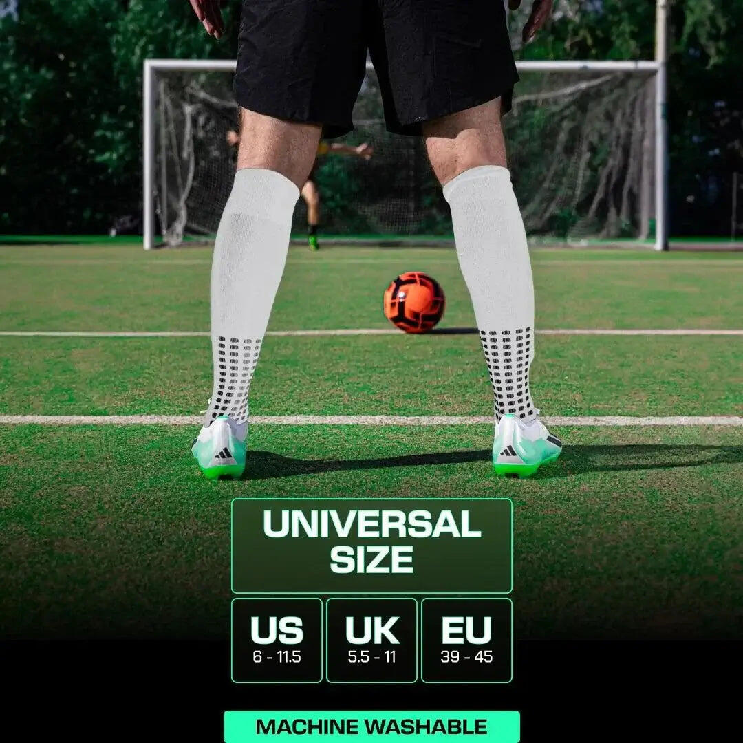 Voetbalsokken met Grip – Kniehoogte – Wit 6/7