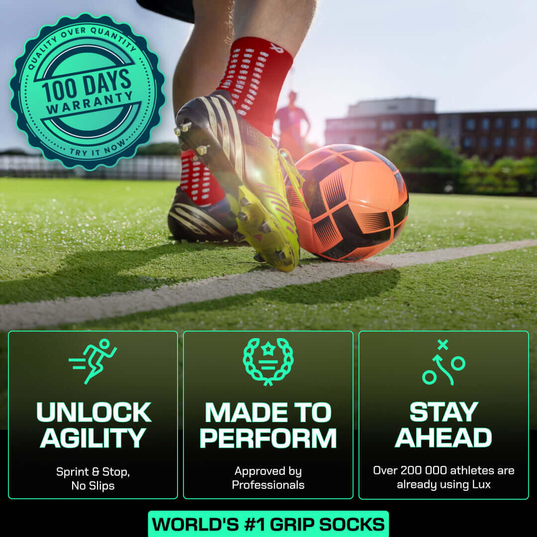 Voetbalsokken met Grip – Kuitlengte – Rood 6/7