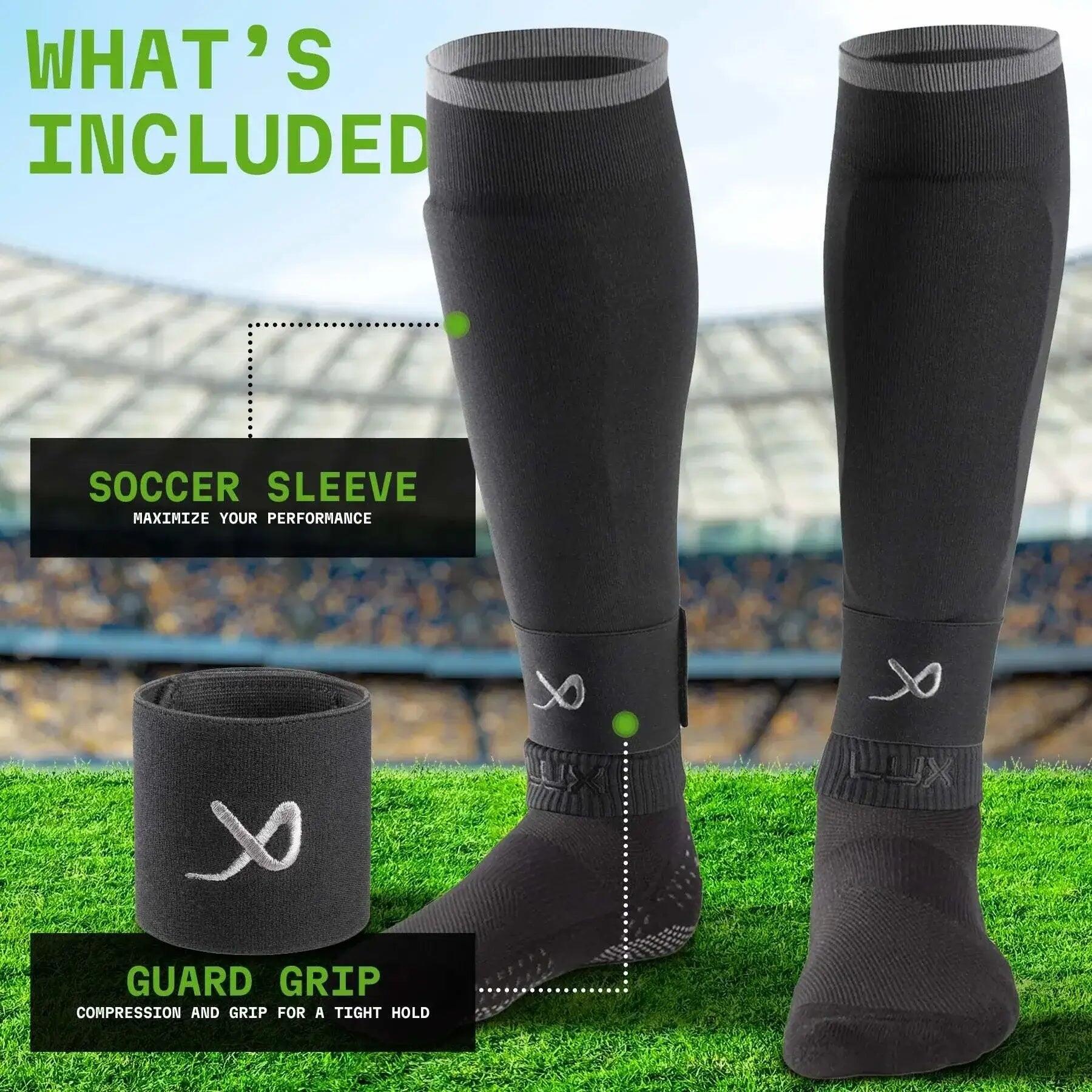 Manches de football - Noires - LUX - Noir / Petit 4/6