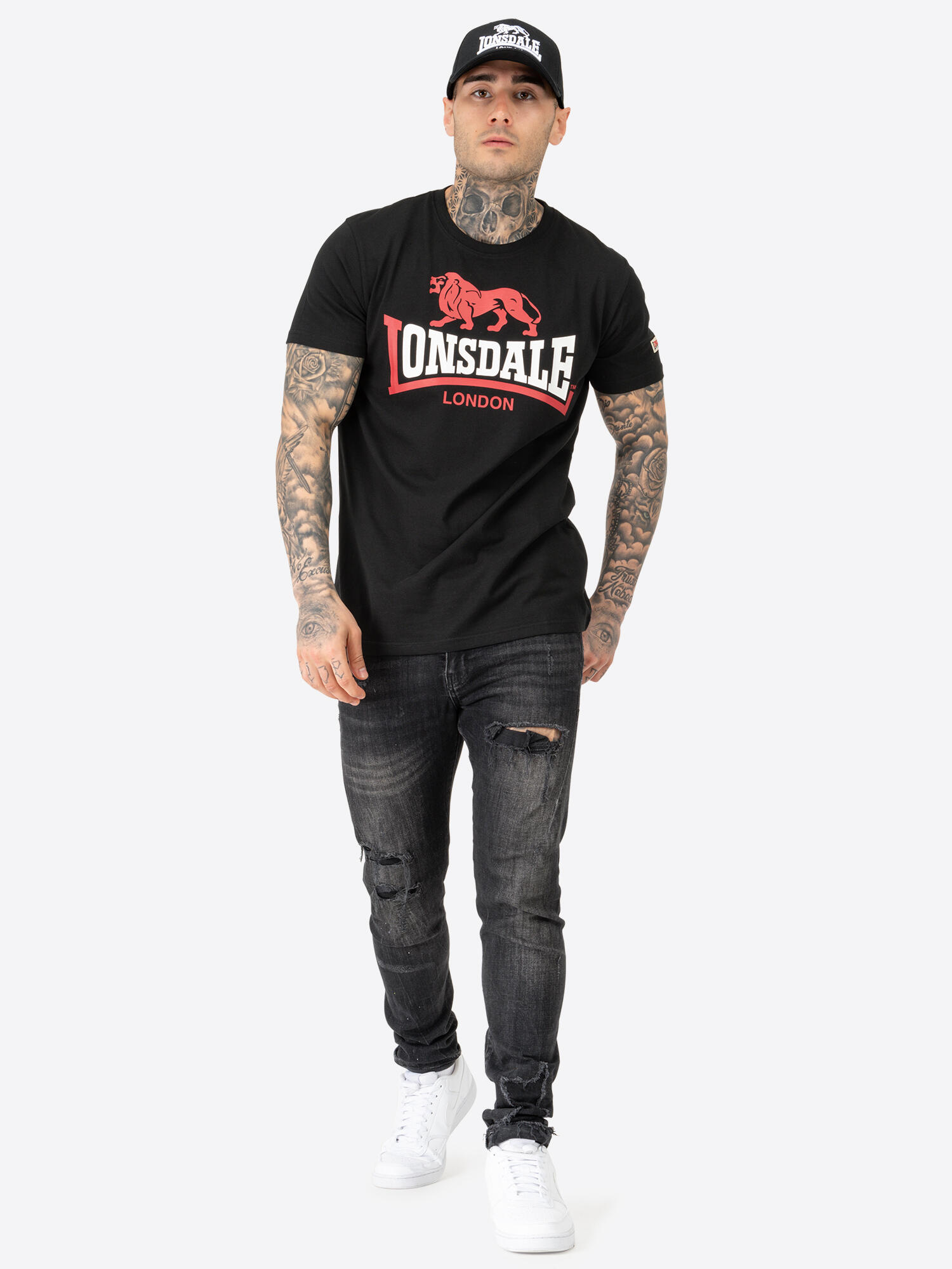 LONSDALE Herren T-Shirt normale Passform LION TWO TONE 3/5